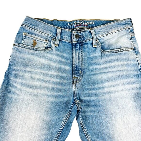 U.S. Polo Assn. Mens Light Wash Stretch Denim Jeans W33 L30 - Picture 6 of 11